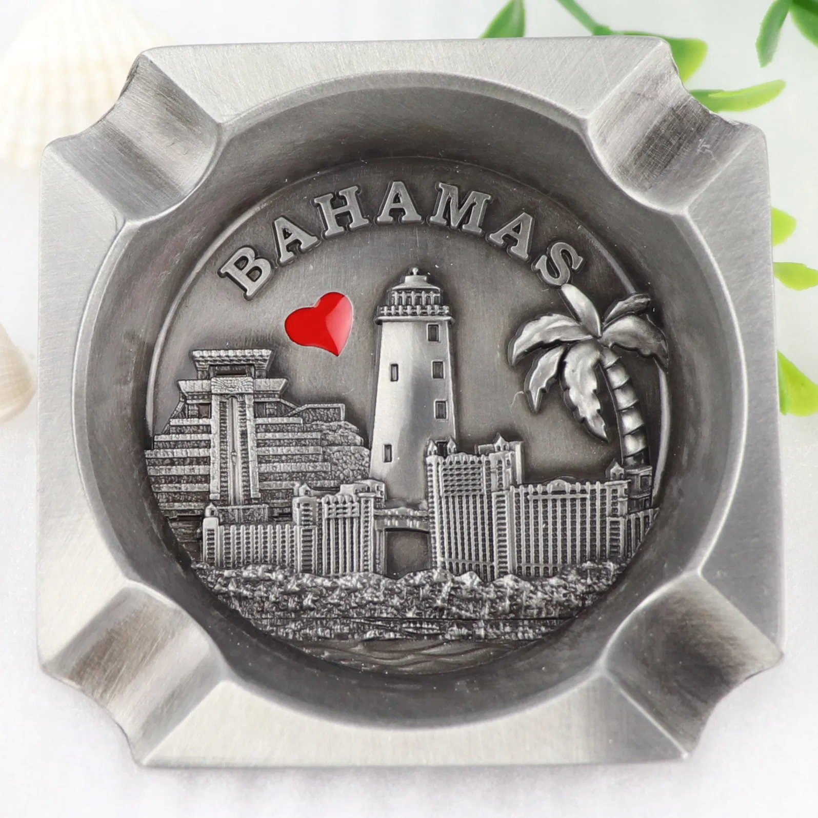 Factory Custom Logo Zinc Alloy Souvenir Cigarettes Cigars Metal Pocket Ashtray