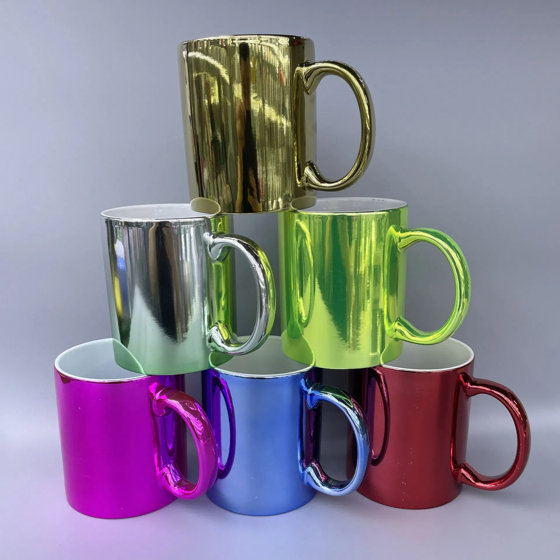 Hot Sale Coffee Mugs Sublimation Mirrored Electroplating Ceramic Mug 11 Oz Blank