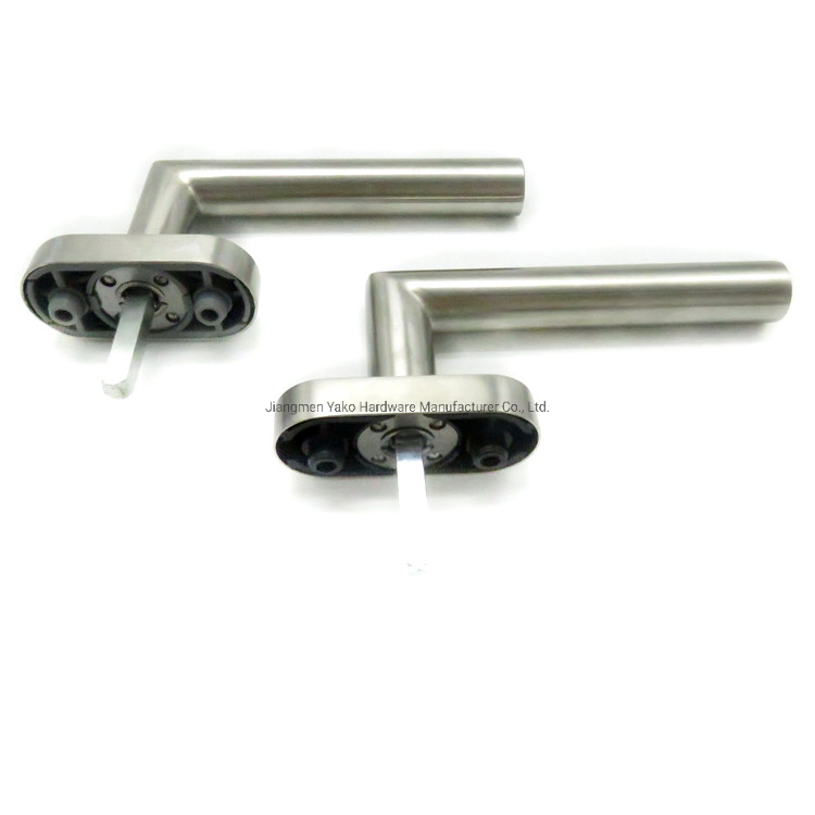 Amazon Popular L Shape Oval Plastic Base Stainless Steel Window Handle