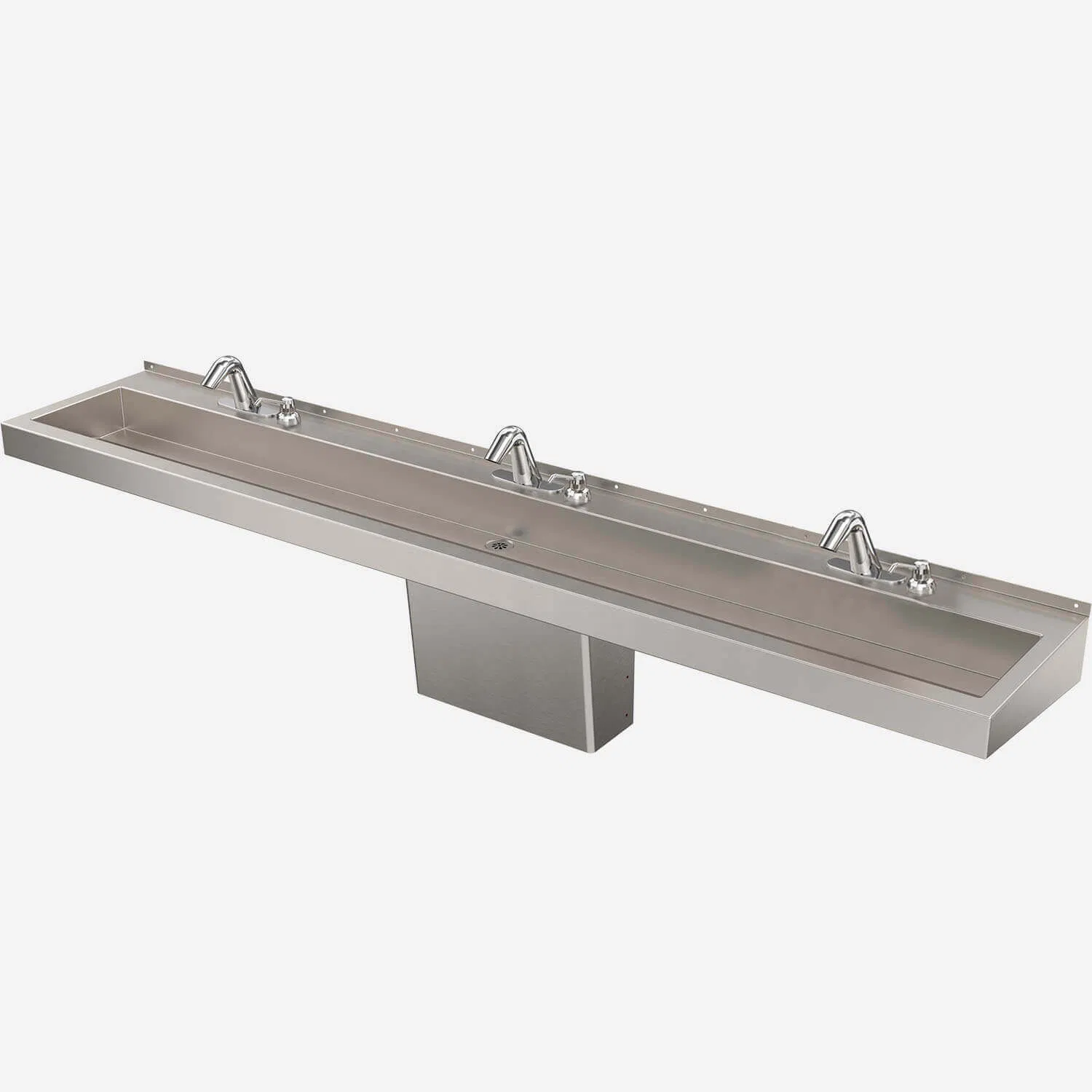 Aquauncle Two-Station Deluxe Stainless Steel Trough Sink