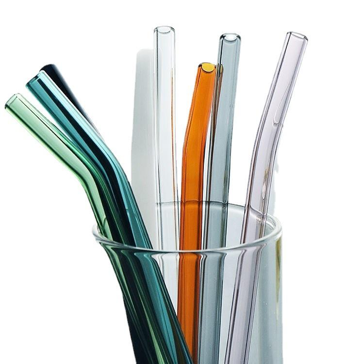 Bar Accessories Reusable Glass Drinking Straws Eco Friendly Straw for Beverages Milk Tea Juices