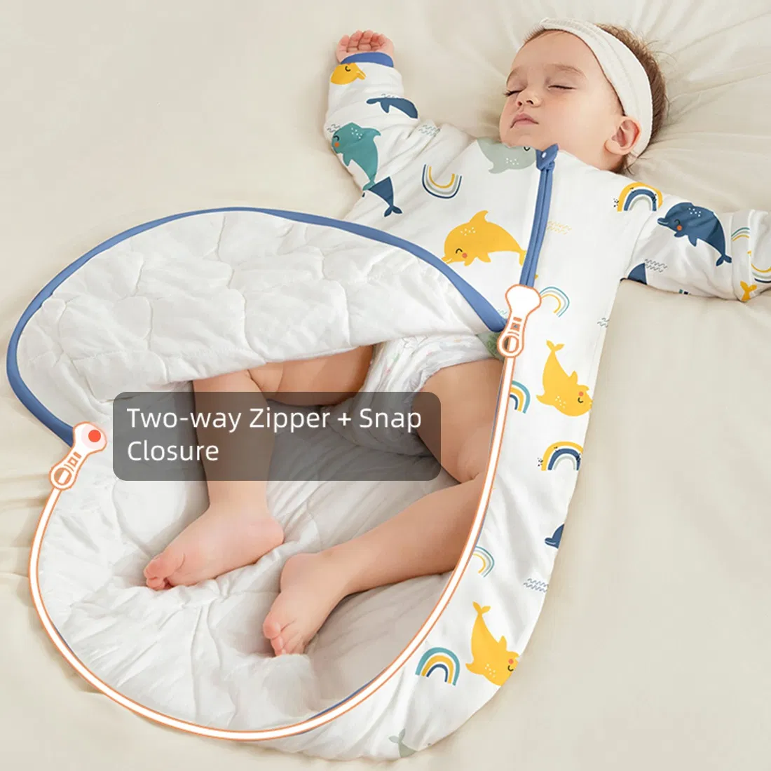 Wholesale Organic Cotton Infant Toddler Sleep Sack Constant Temperature Thickest Round Kids Baby Sleeping Bags