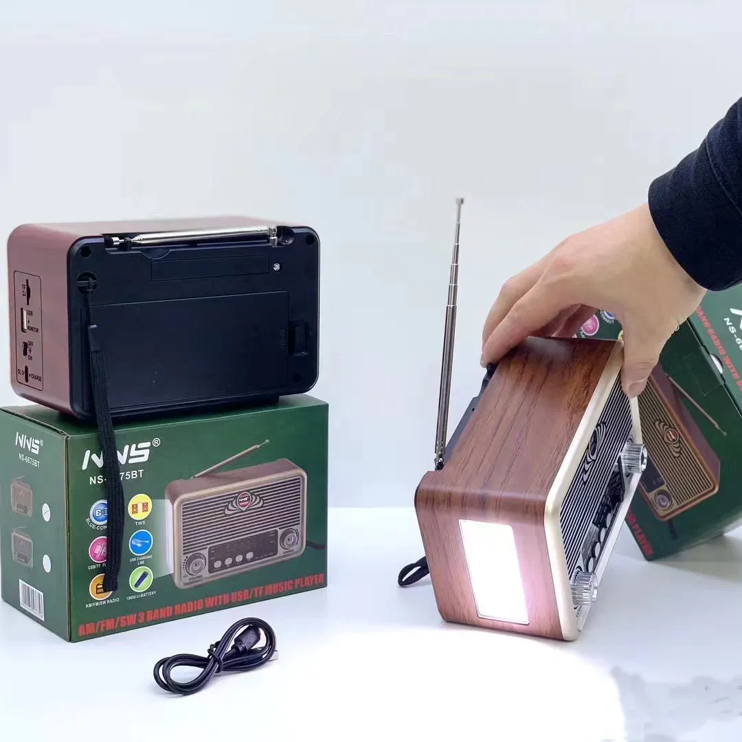 Радио-колонка NS-6675BT Vintage Wooden с Bluetooth и подсветкой