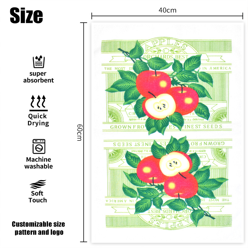 Personalized Recycled Waffle Weave Tea Towel Super Absorbent Kitchen Towel Custom Printing