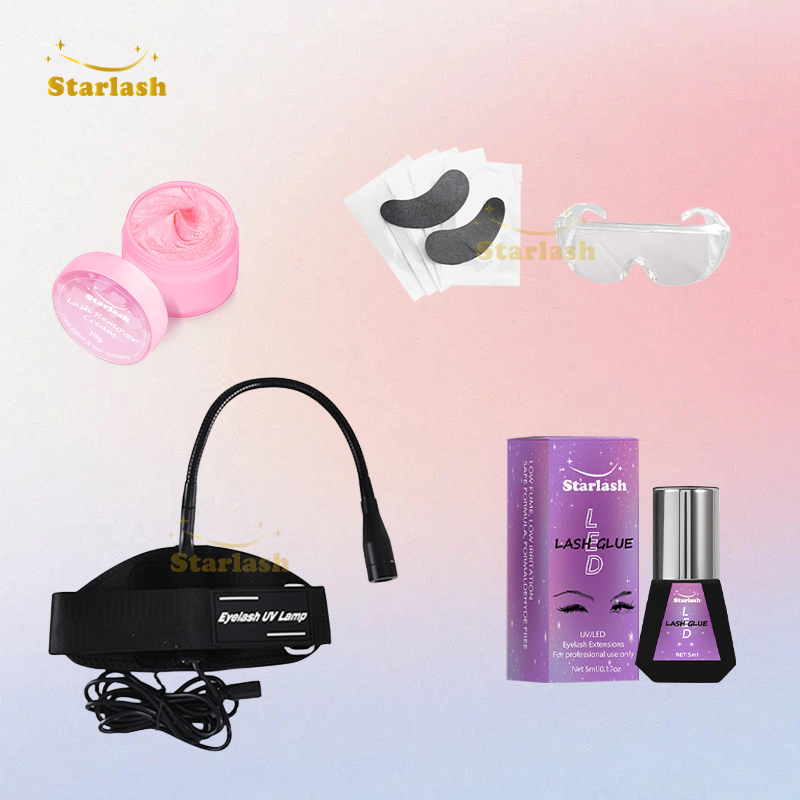 Star Lash LED UV Foot Pedal Eyelash Long Retention UV LED Lash Extension Glue Wrist UV Lamp Kit