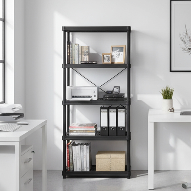 Multi-Purpose Plastic Storage Rack Shelf for Efficient Space Management