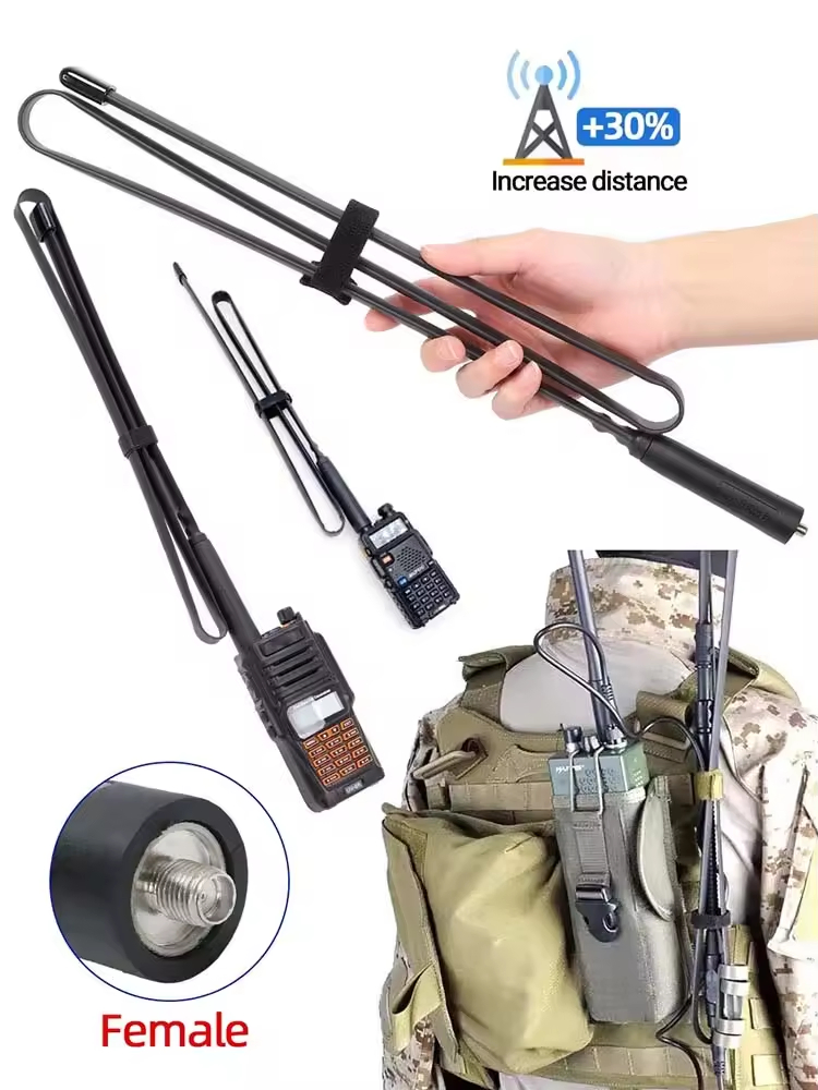 Складная тактическая антенна VHF/UHF SMA для раций Baofeng