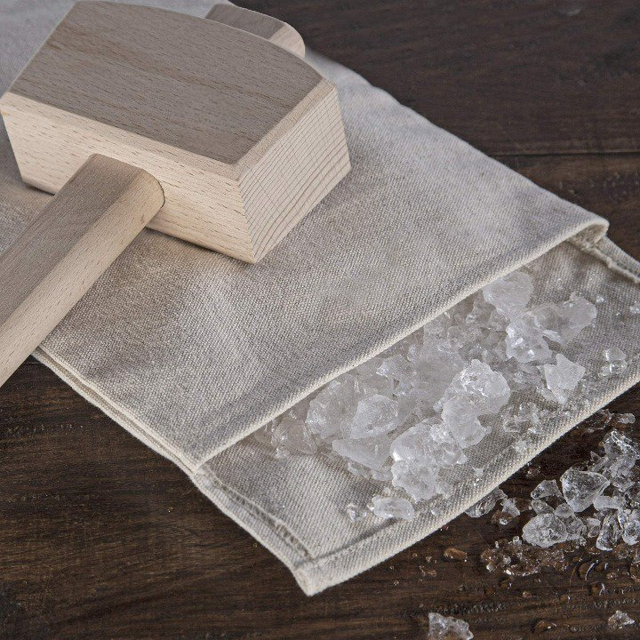 Молоток для льда Lewis Bag с деревянным молотком и холщовой сумкой