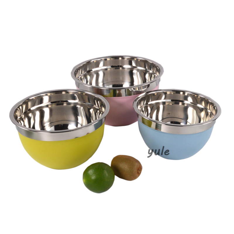 Hot Sale Kitchenware Salad Food Bowl with Measurement Line Stainless Steel Mixing Bowl
