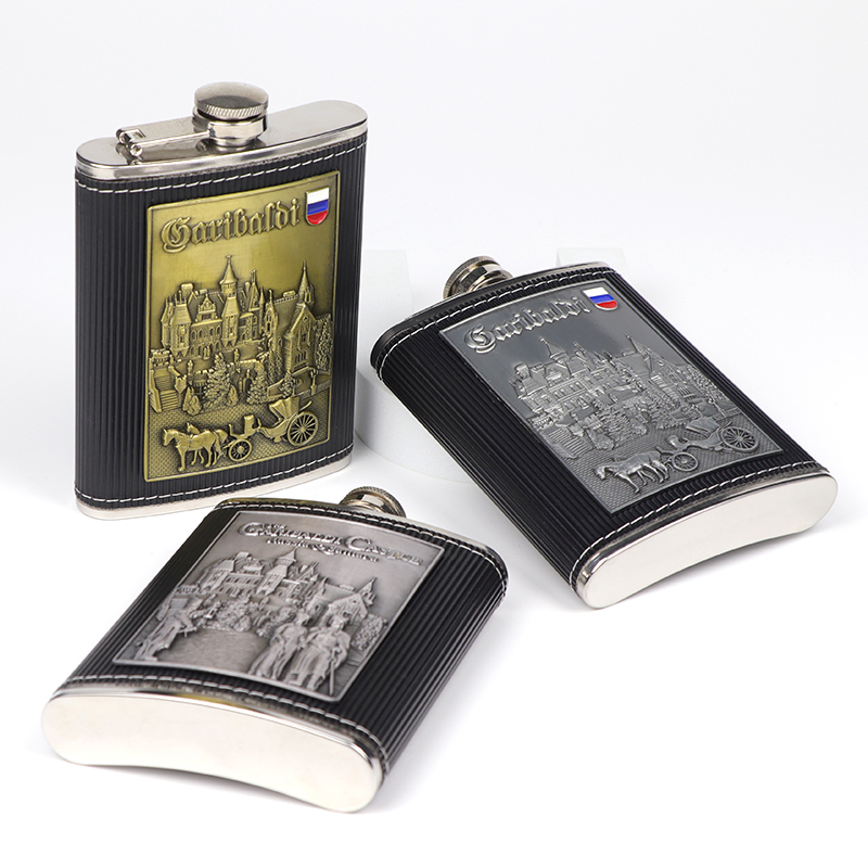 Manufacturer Wholesale Custom Engraved Logo Stainless Steel Tourist Souvenir 8oz Liquor Hip Flask