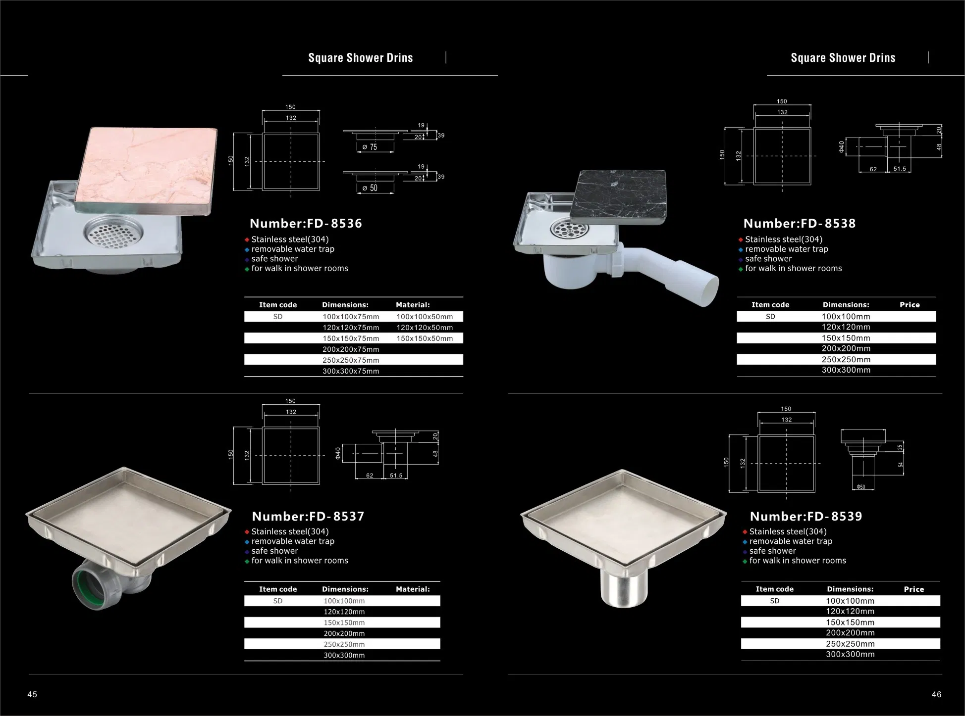 CE Certified Linear Drain for Fast Flow Rate Shower Drainage