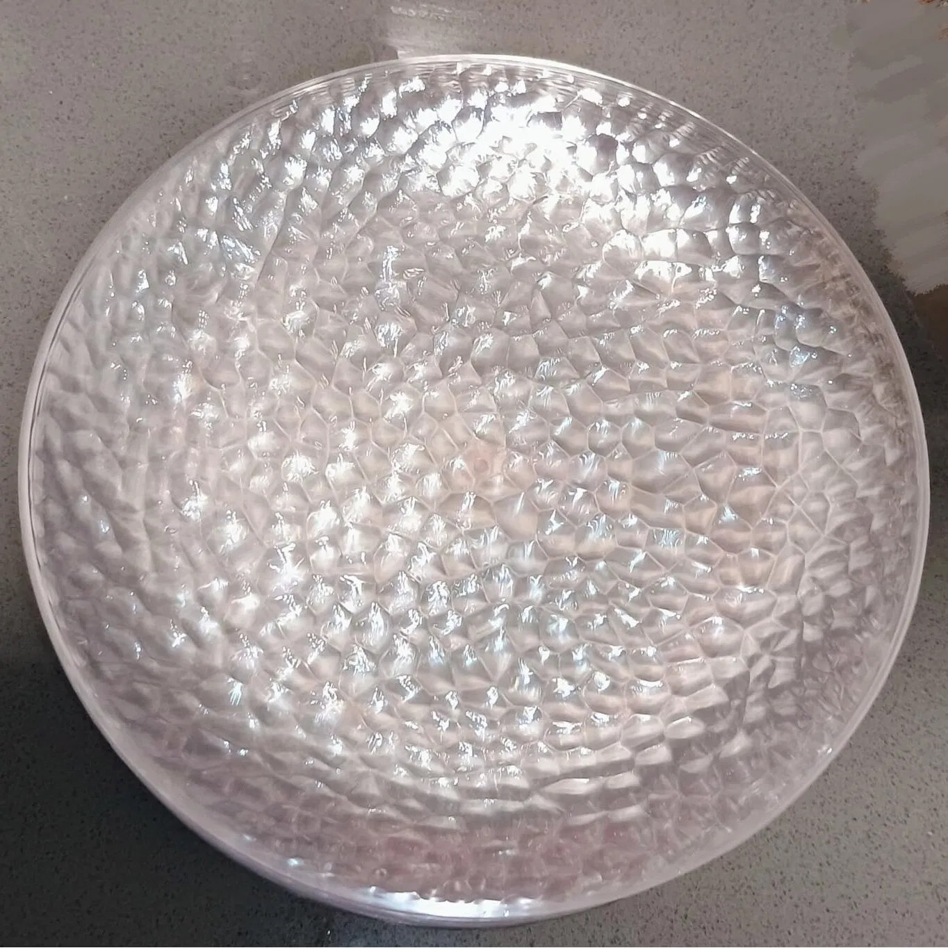 Elegant Clear Plastic Hammered Party Plates for Salads