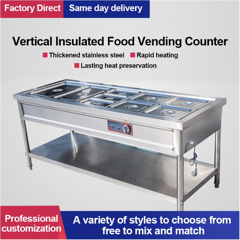 Commercial Electric Food Warmer 4 Pot Stainless Steel Steam Table, Buffet Server for Kitchen and Restaurant