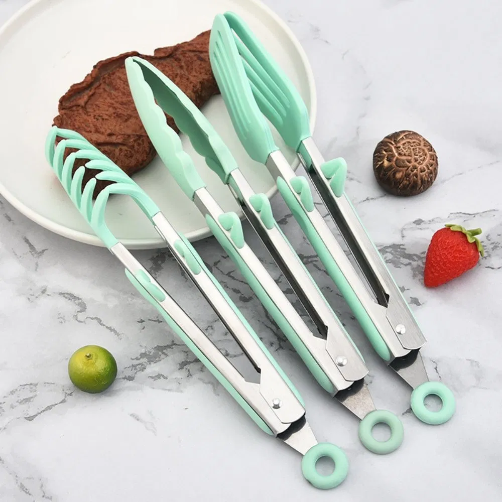 4 Pieces 10 Inch Silicone Tongs for Cooking with Silicone Tip and Stand Wbb26418