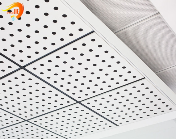 Versatile Perforated Metal Ceiling Panels with Unique Hole Shapes