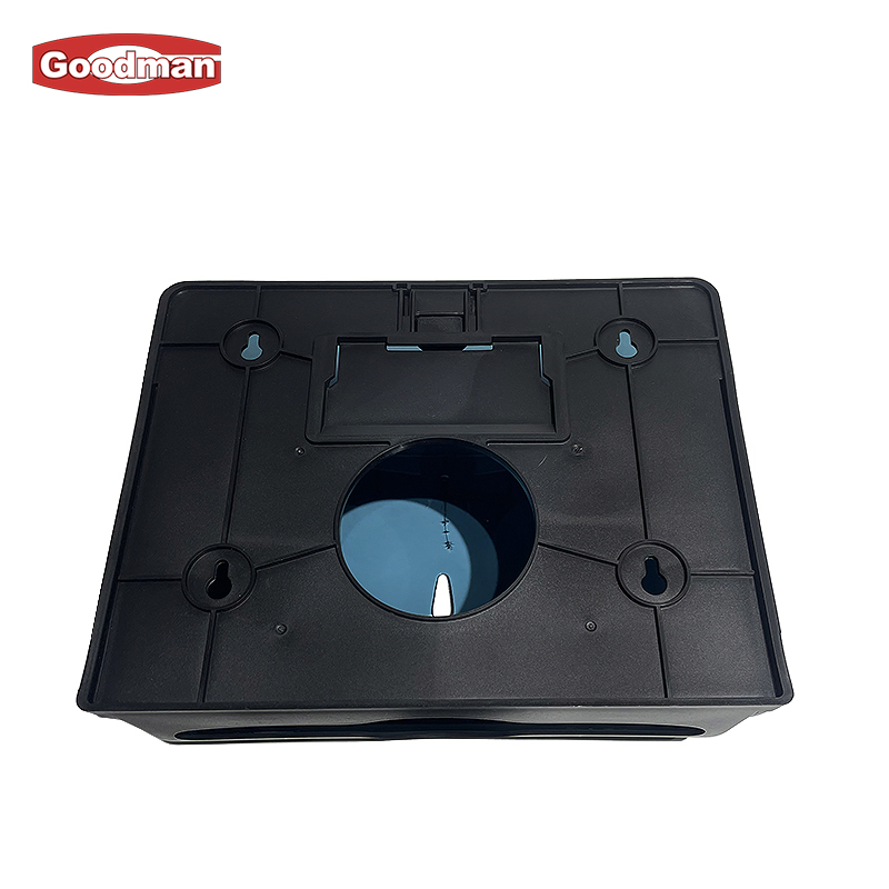Custom Simple Black Napkin Holder Tissue Storage Box for Public Toilet Restroom Hotel Plastic Wall Mounted Tissue Boxes