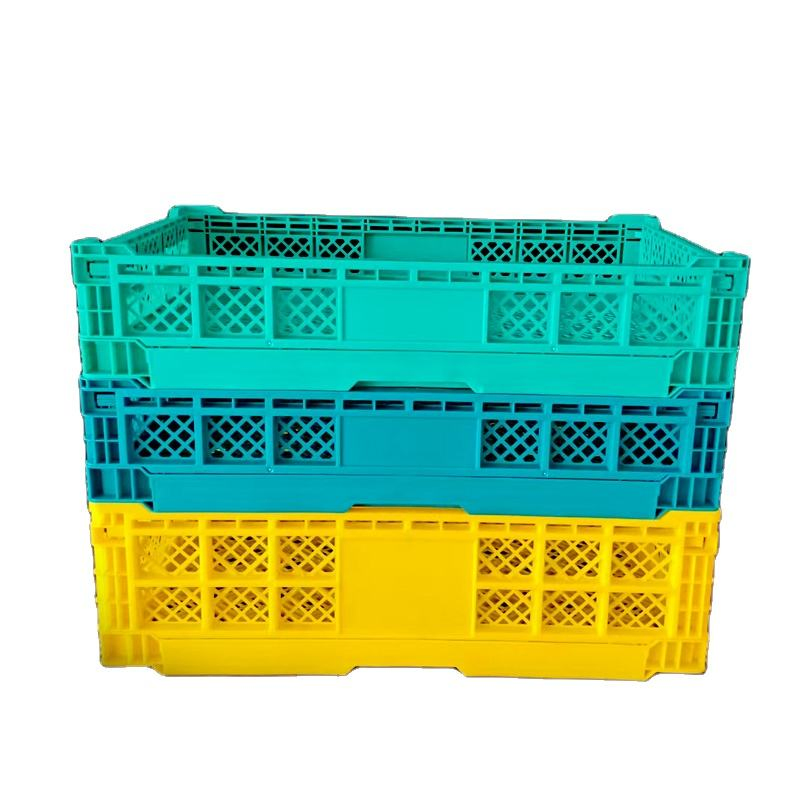 A77 Foldable Recyclable Plastic Moving Crate Logistic Storage and Supermarket Fruit and Vegetable Storage