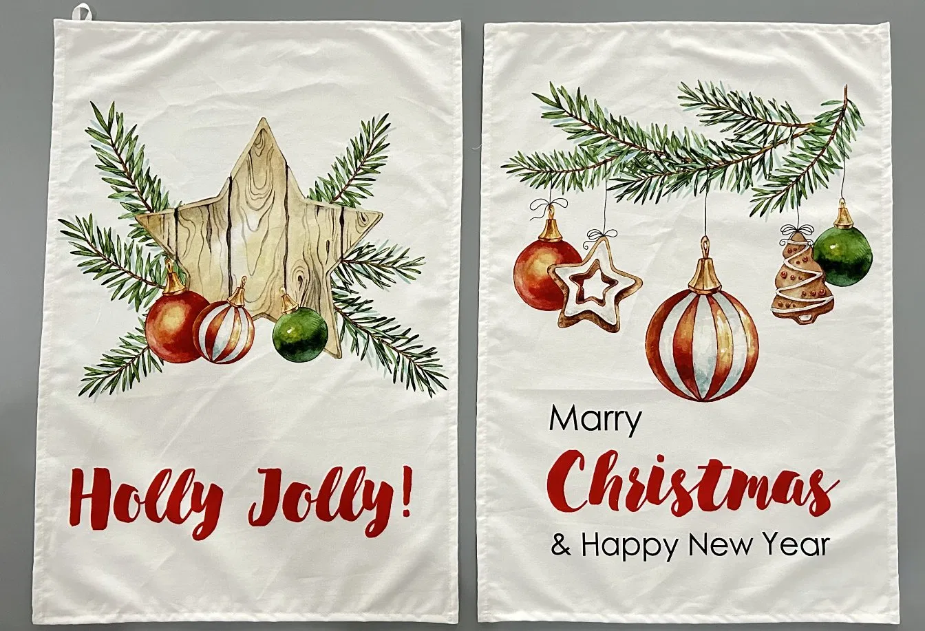 Custom Digital Printed Christmas Kitchen Tea Towel