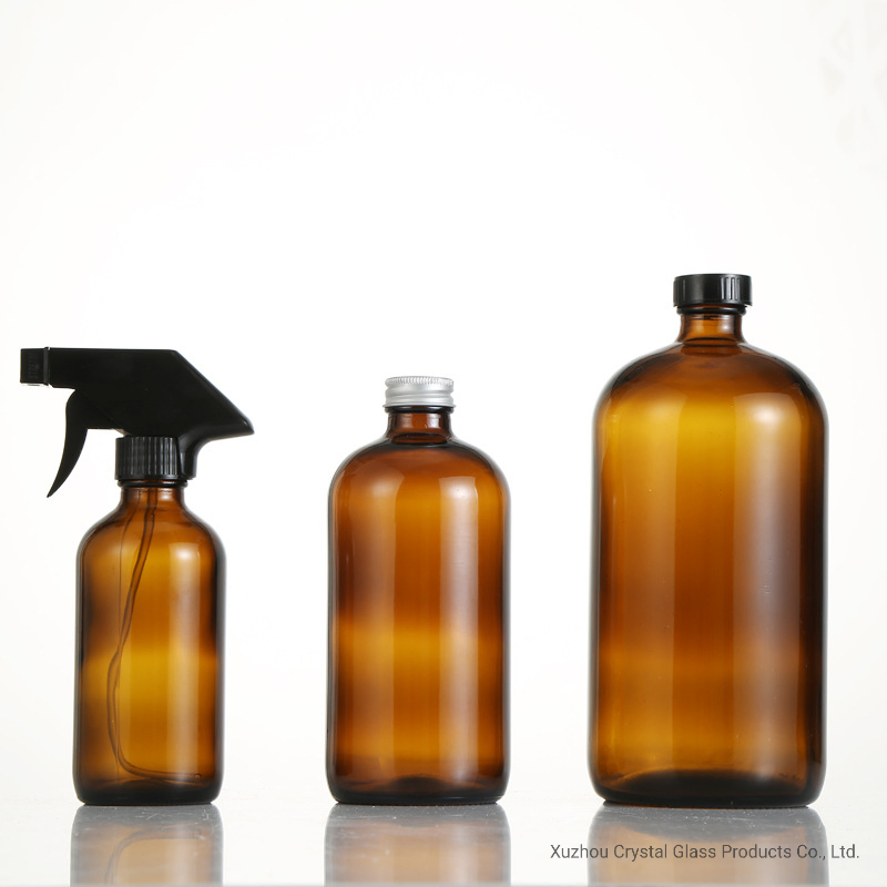 Wholesale Room 500ml Clear Amber Black Frosted White Boston Glass Spray Bottle