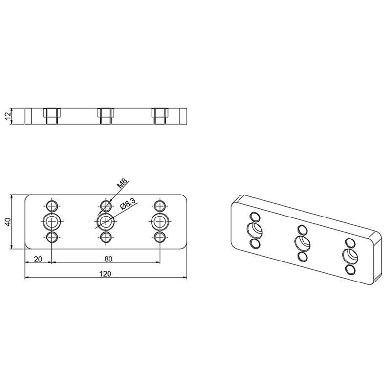 China Manufacturer RoHS OEM ODM Cbam 1210 Butt Mounting Plate in Zinc Material Silver White for Aluminum Tube D28 Workbench Line Aluminum Extrusion