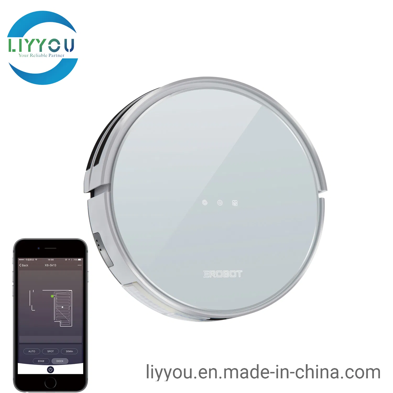 Strong Suction, Super Quiet, Self-Charging Robotic Vacuum Cleaner, Cleans Hard Floors to Medium-Pile Carpets