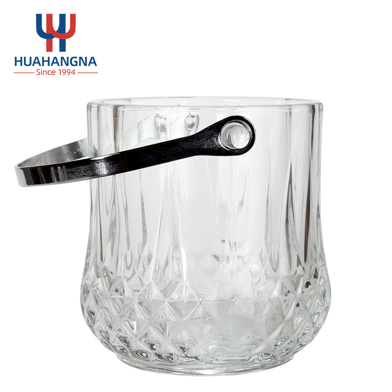 1000ml Customize Bar Tableware Clear Glass Ice Bucket for Champagne Whiskey Wine Beer