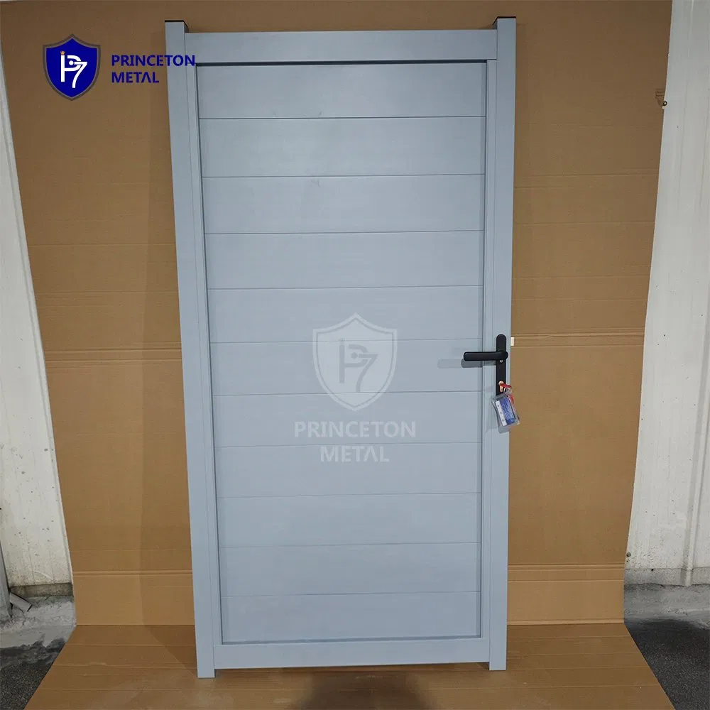 French Style Simple Elegant Aluminum Single Walkway Slat Gate for Security Garden Pedestrian Entrance Gate