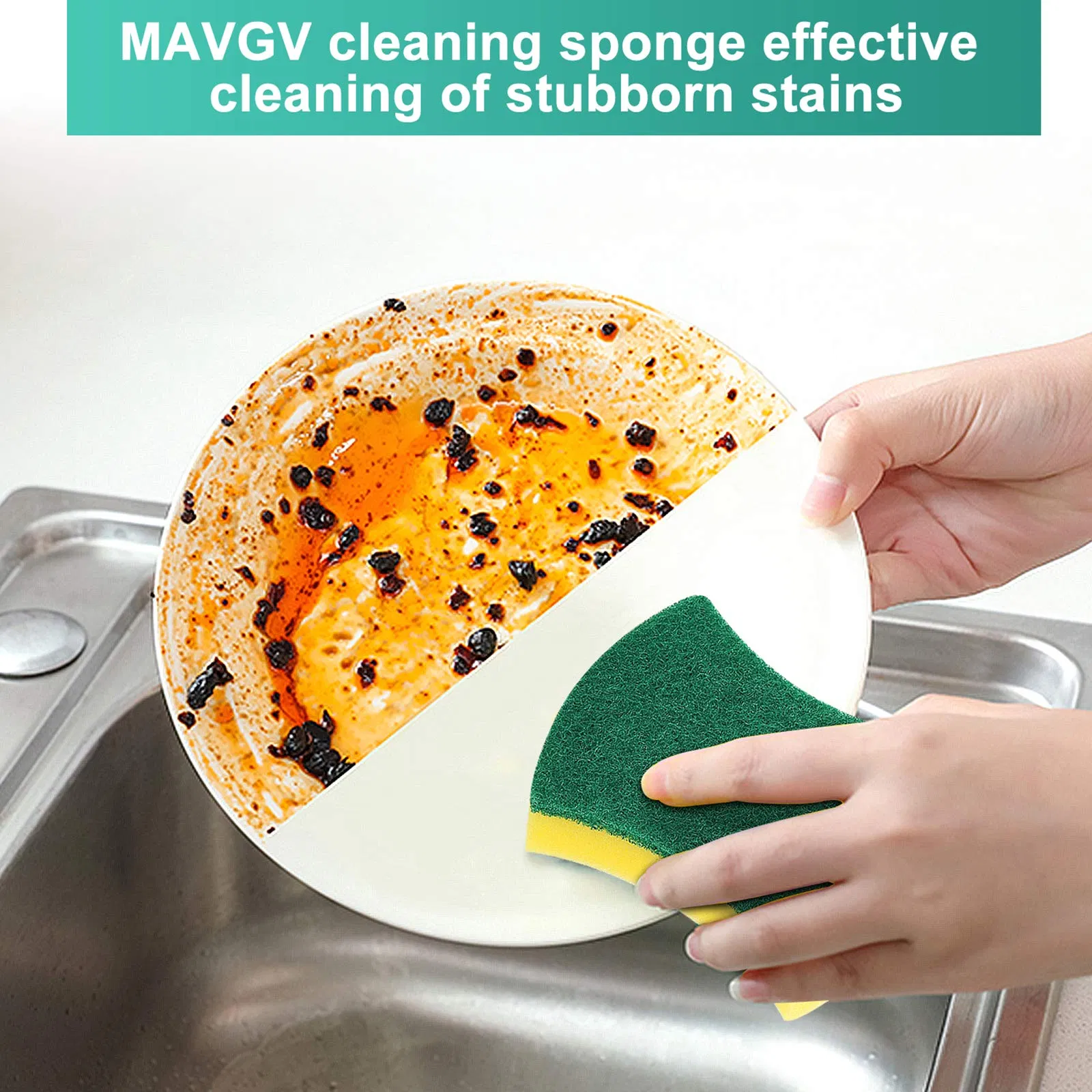 Eco Non Scratch Dish Scrub Sponges for Cleaning Scouring Pad Dishwashing Cleaning Sponges Kitchen Sponges OPP Bag Custom Shape