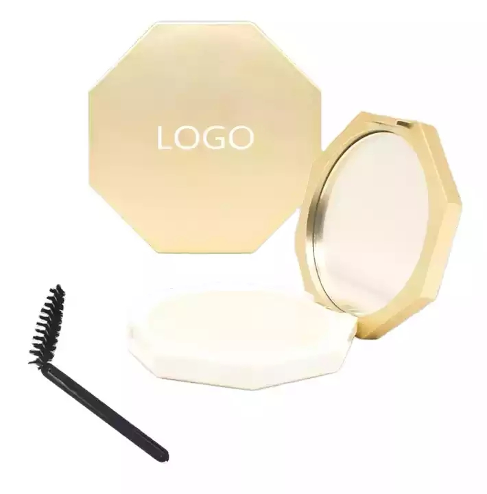 Small MOQ No Logo Private Label Octagon Eye Brow Eyebrow Styling Soap with Mirror and Brush