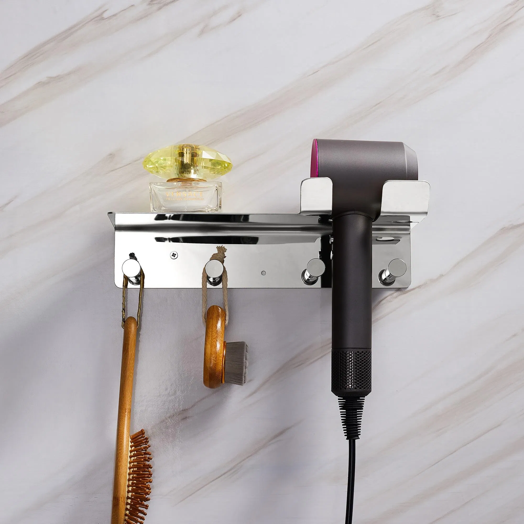 Hotel Household Using Brass Material Chrome Hair Dryer Holder