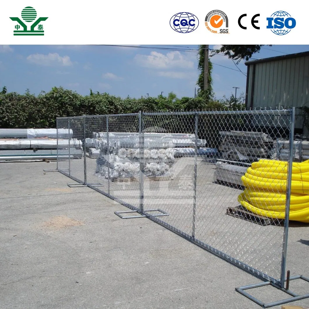 Zhongtai Safety Temporary Fence 8 Inch X 10 Inch Dimensions Chain Link Temp Barrier Fencing China Manufacturing 6 Foot Temporary Fencing