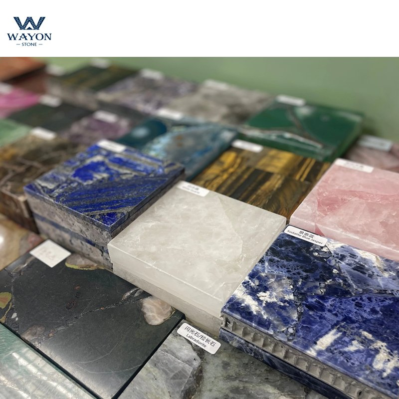 China Manufacturer Agate/Gemstone/Semi-Precious Stone White Crystal with Gold Foil Customized for Floor or Background Wall