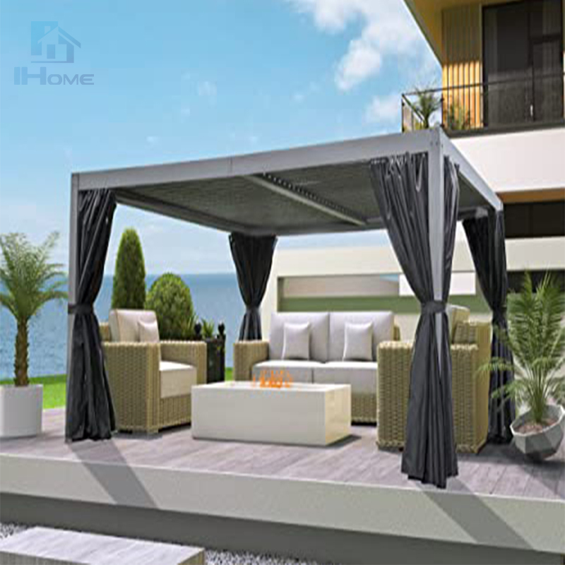 Beautiful and Atmospheric Outdoor Sunshade Leisure Electric Gazebo Can Hold Tea Table