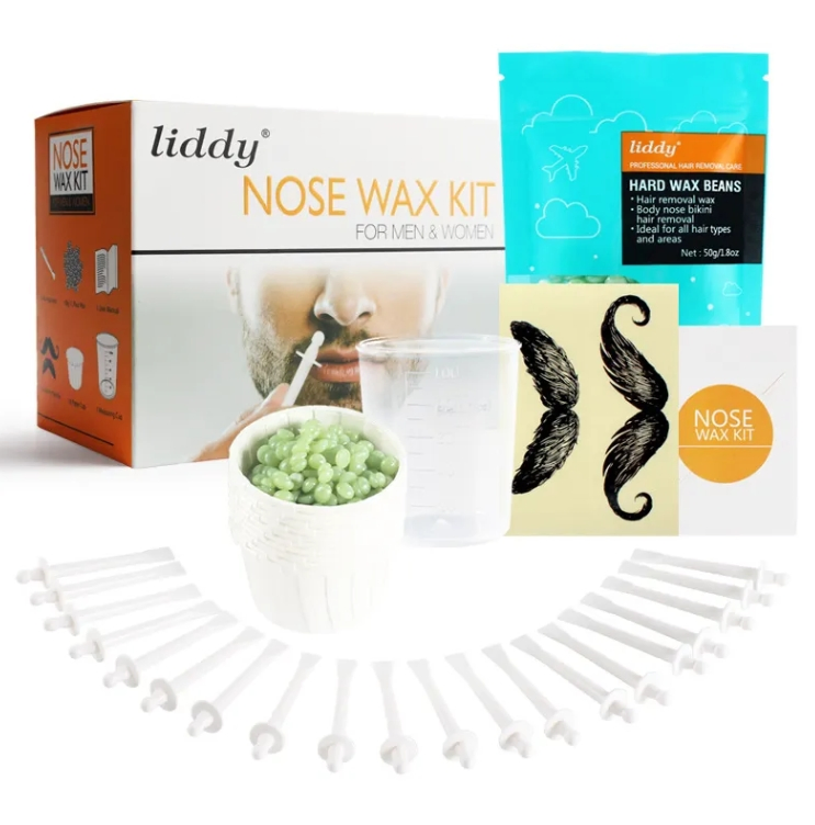 Nose Wax Kit Removal Ear Hair Bead Painless Bio-Beeswax & Aloe Vera Made for Hair Removal Wax