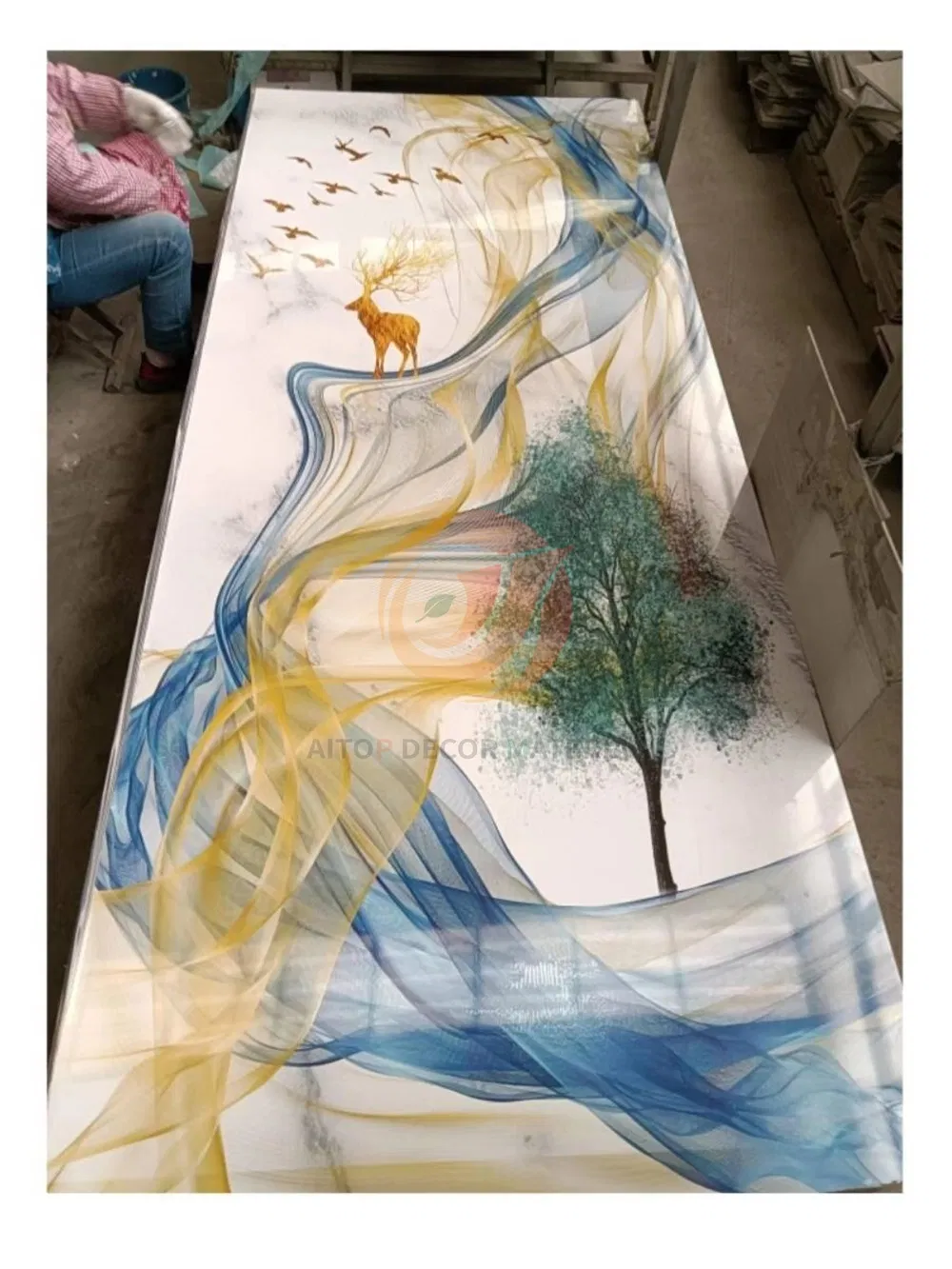 UV Marble Sheets Waterproof Kitchen Walls