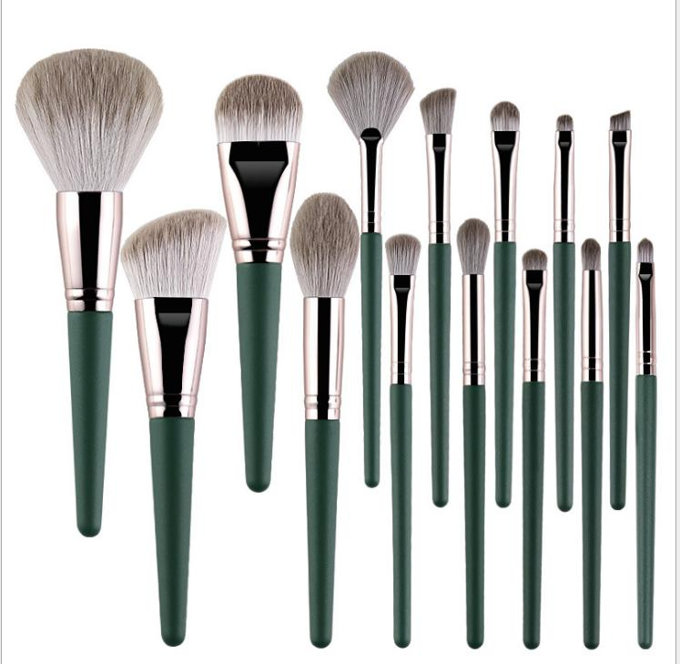 14PCS Makeup Brushes Set, Soft Wooden Handle Beauty Tools for Beginners