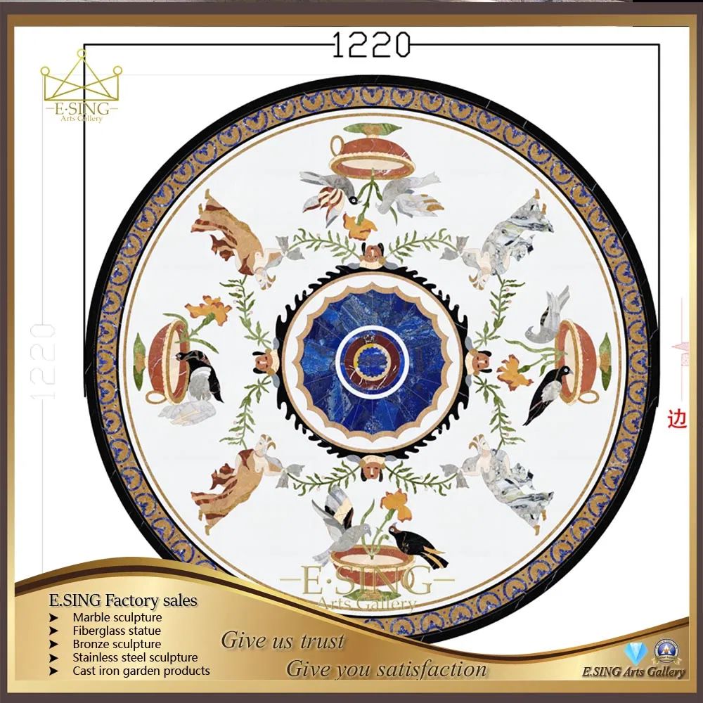 Waterjet Parquet High-Grade Marble Table Tiles Jazz Flower Parquet Tiles