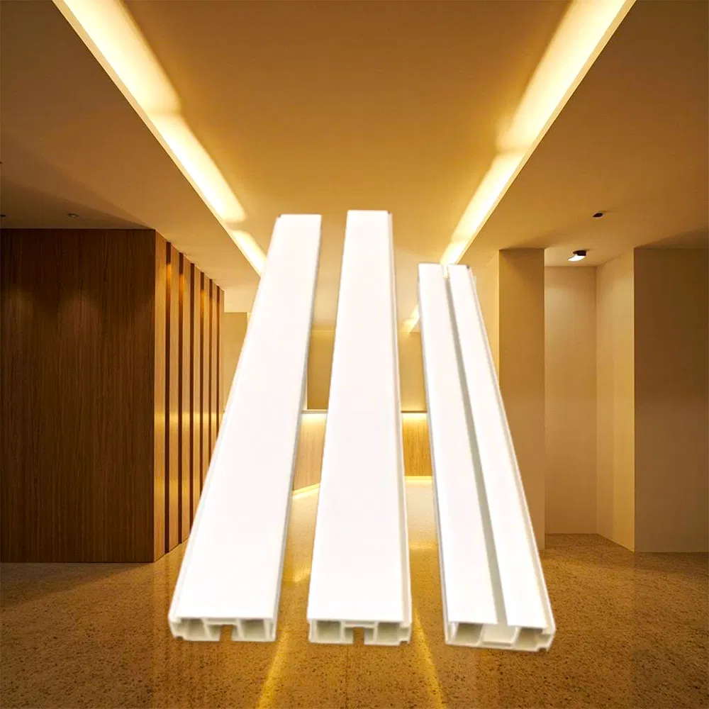 Durable White PVC Track System for Ceiling Curtains, Extruded Slim Profile