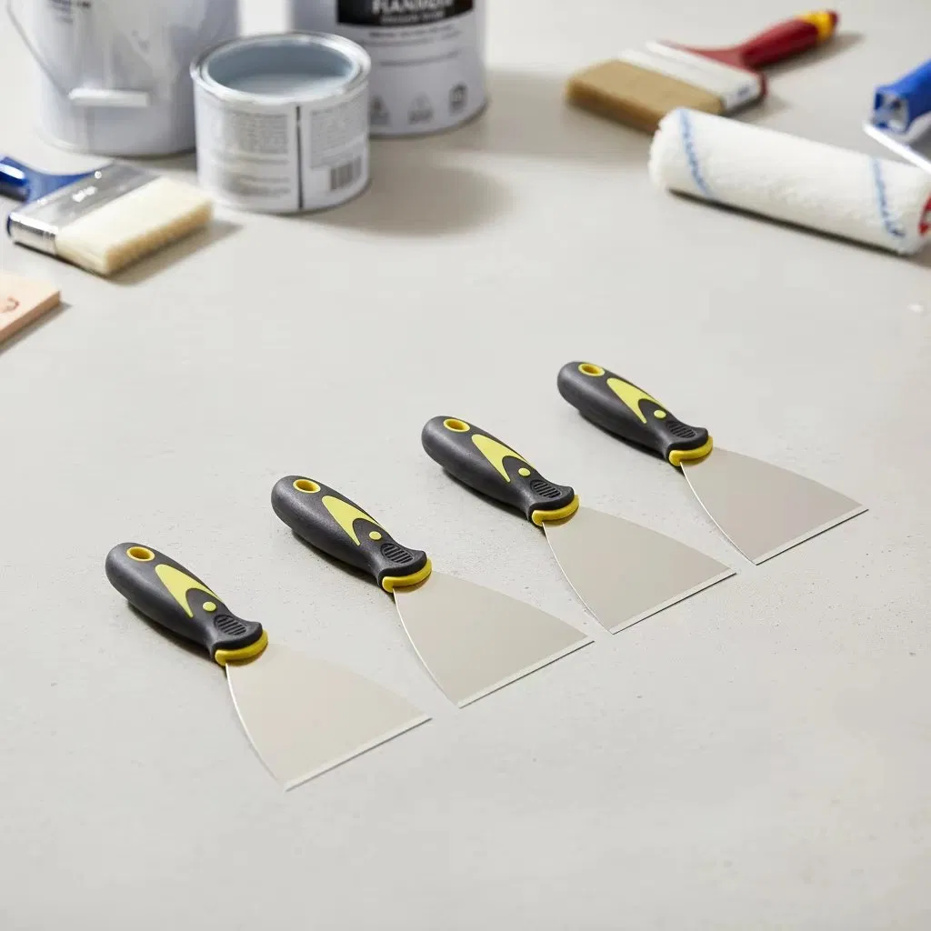 Stainless Steel Blade DIY Putty Knife & Scraper with Anti-Slip Rubber Handle