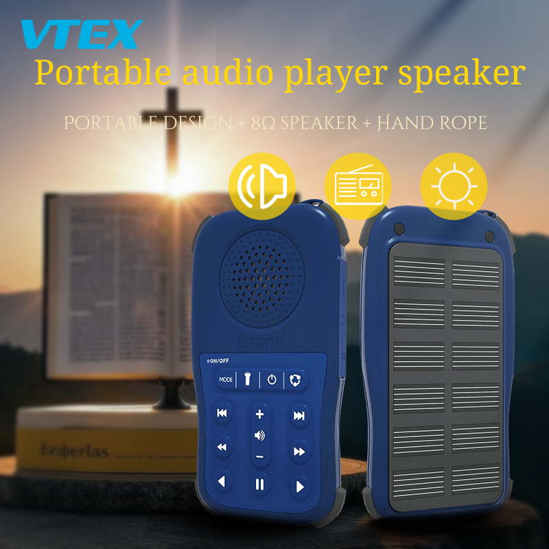 Private Design Solar Charging Clear Sound Buddhist Buddha Catholic Orthodox Christian 4GB Digital Audio Speaker MP3 Bible Player