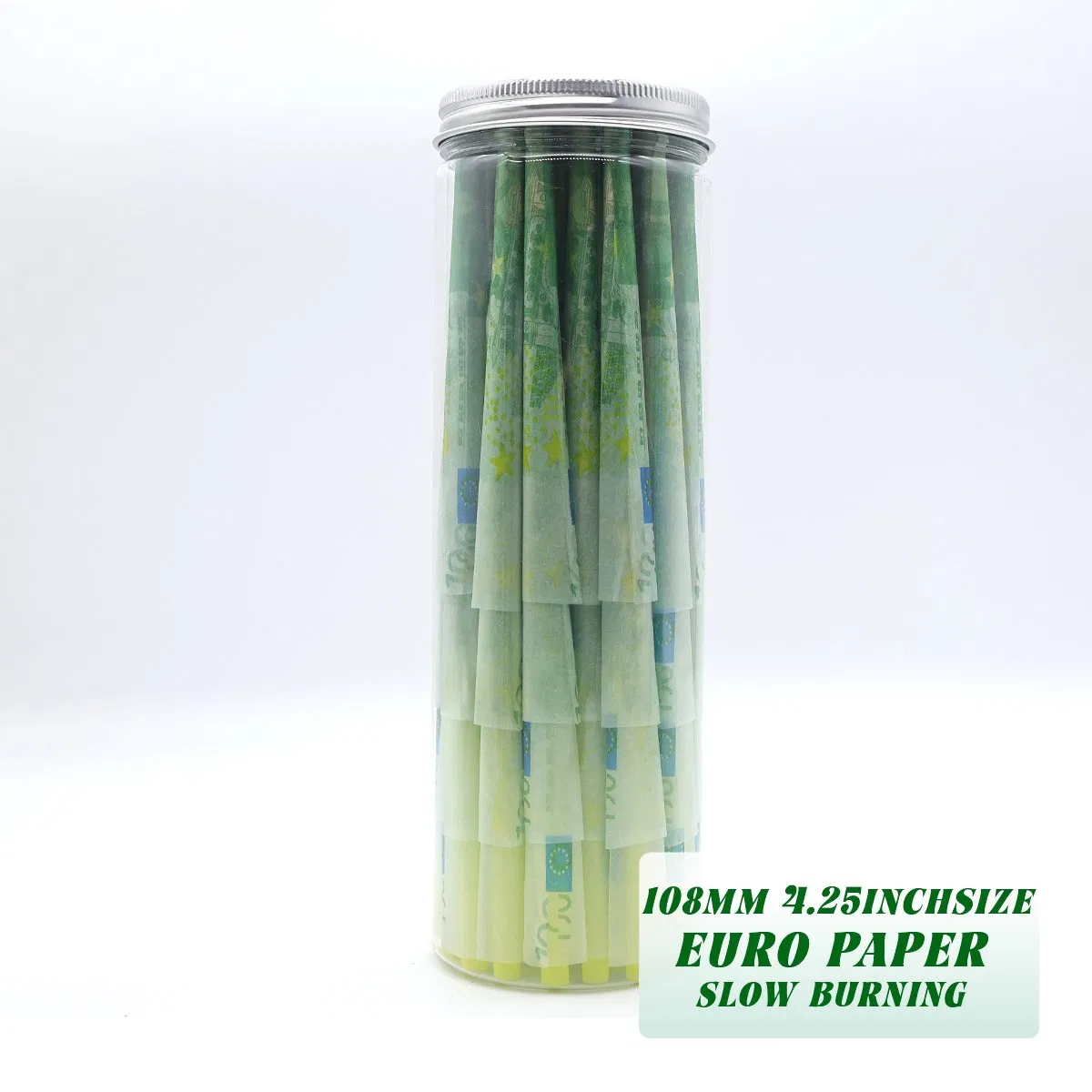 Euro Rolling Paper Herb Smoking Accessories Pre-Rolled Cone 50 PCS Per Jar