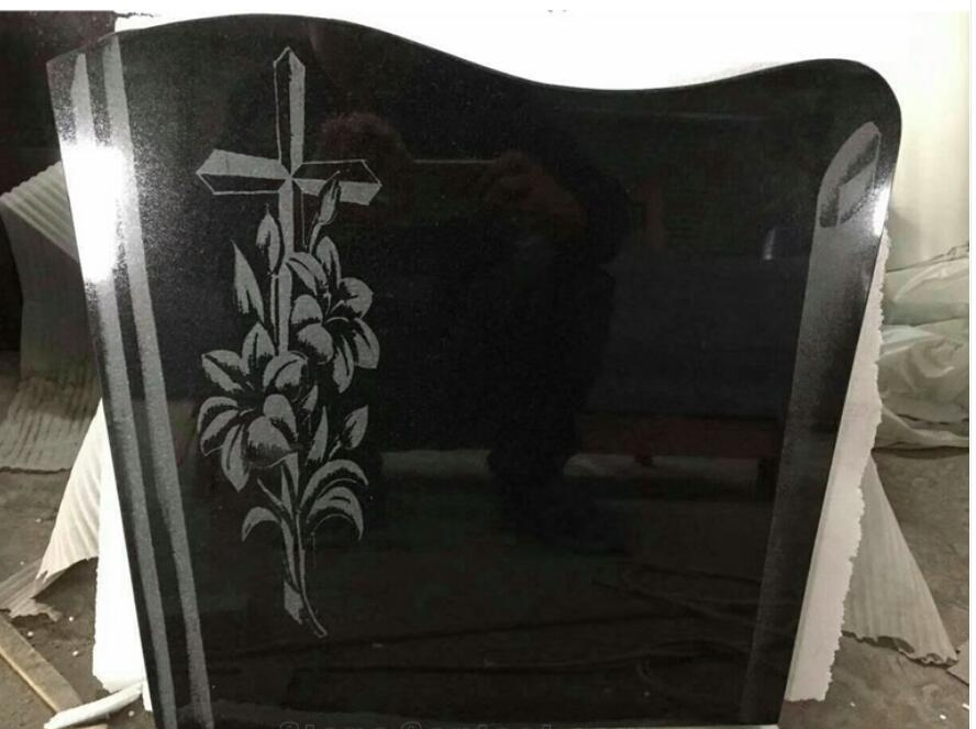 Natural Stone SF-T-049 absolute Black Granite Tombstone for Memorial/Dead/cemetery/graveyard