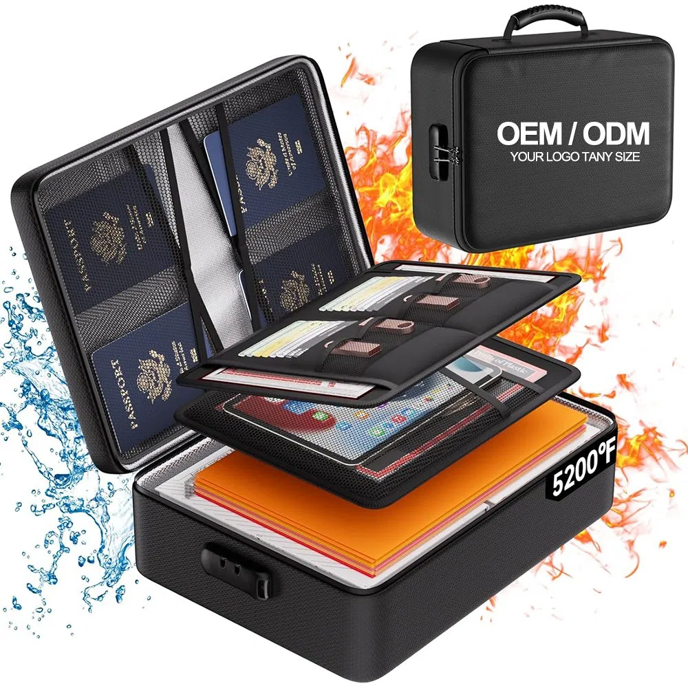 Portable Fireproof Safe Document Bag for Home Office and Travel