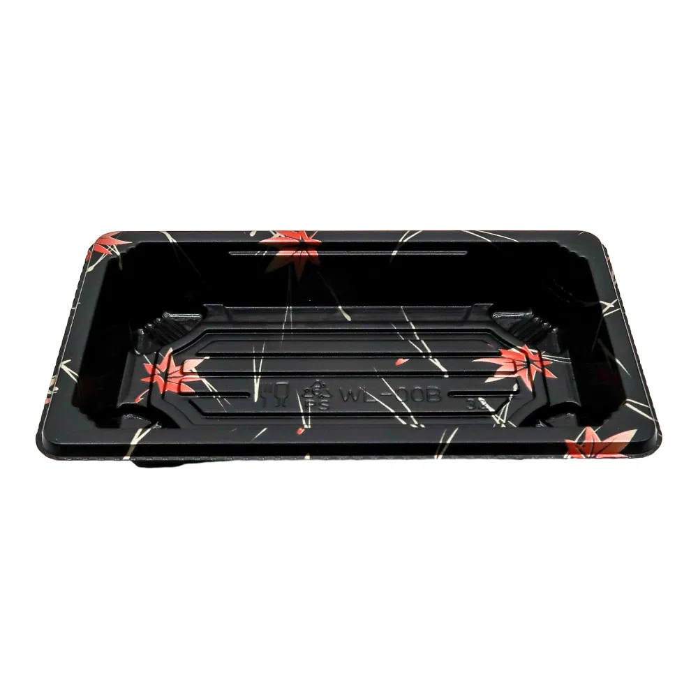 Classic Black Disposable Plastic Takeaway Sushi Verpackung Box