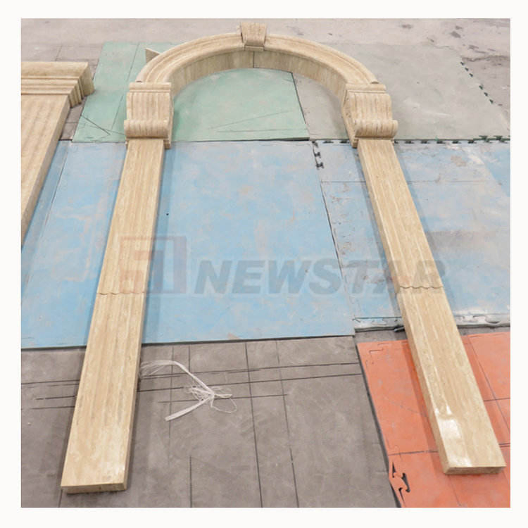 Natural Stone Cornice Moulding Cream Bellow Limestone White Wall Stone Large Pieces Cladding Stone Price