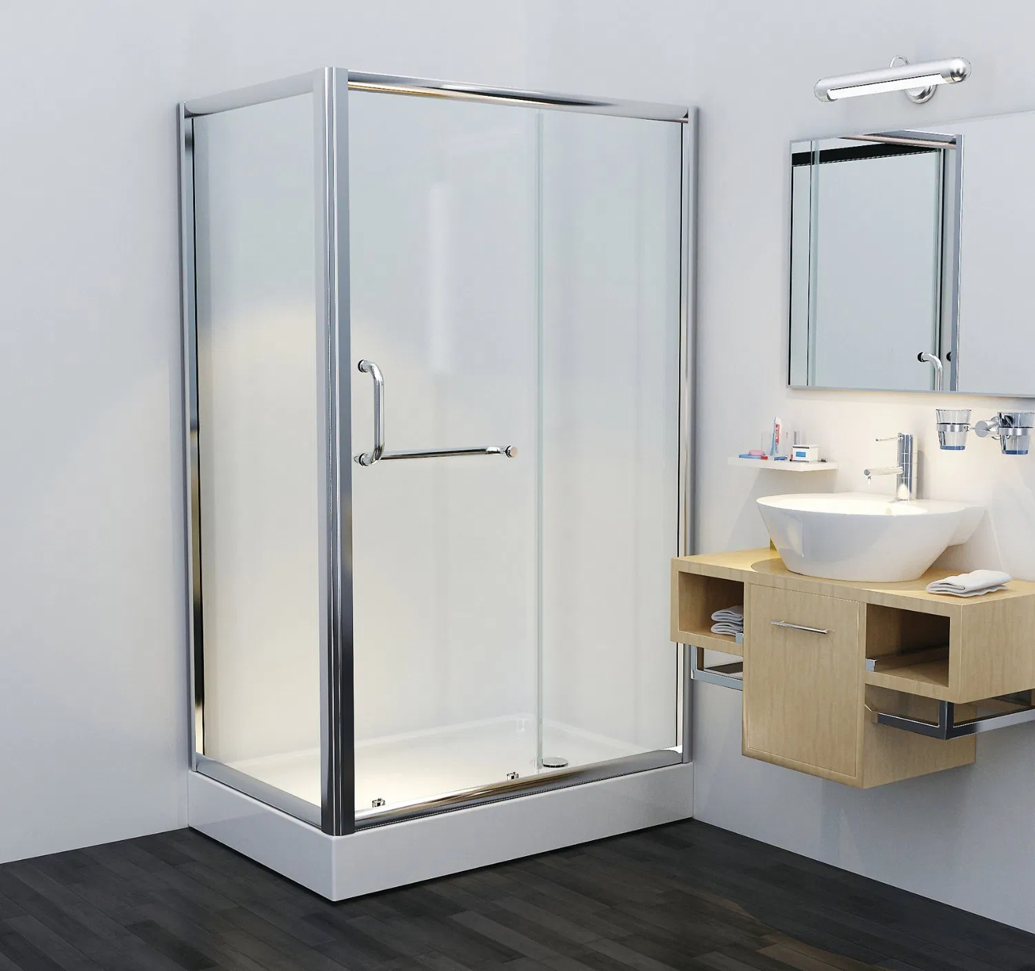 Aluminum Alloy Glass Shower Partition Slide Shower Enclosure Frame