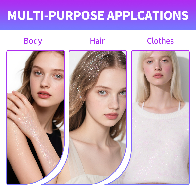 Wholesale OEM 150ml Christmas Nightclub Party Body Hair Clothes with Starry Sky Color Sparkle Glitter Spray