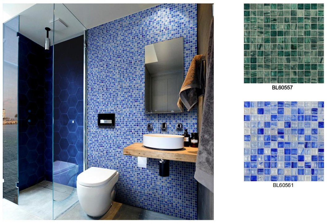 Foshan Factory Building Material Hotel Indoor Wall Decoration Square Black Glass Mosaic