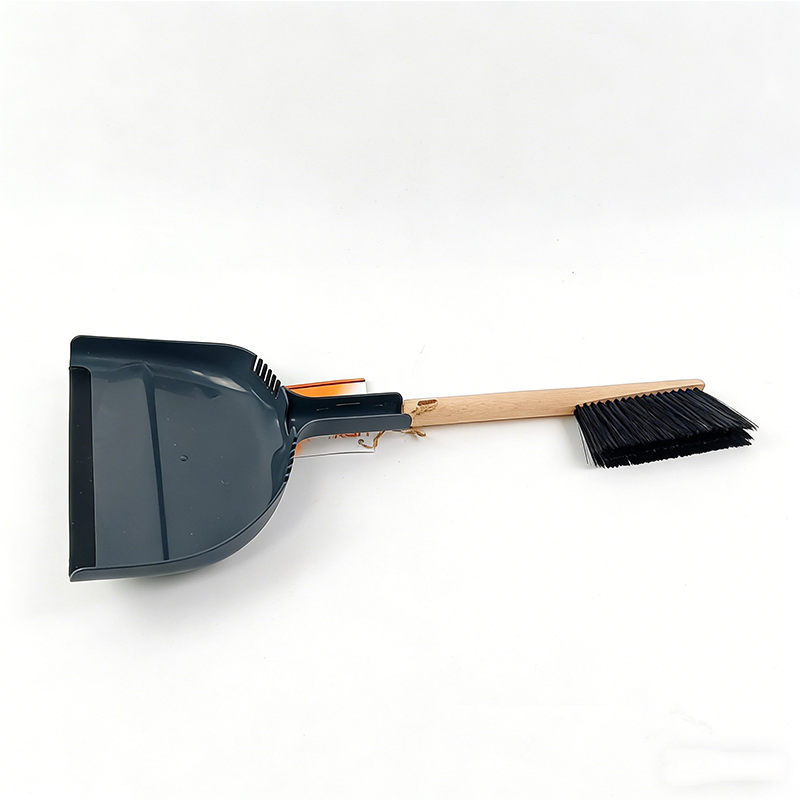 Mini Desktop Broom and Dustpan Set with Wooden Handle - Portable Small Cleaning Brush for Desk, Countertop & Pet Hair