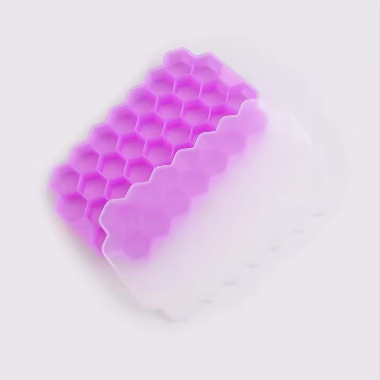 Factory Hot Selling Food Grade Honeycomb Shaped Semi Circular Tray Cube Silicone Ice Mold Kitchenware for Home Use Silicone Ice Cube Trays